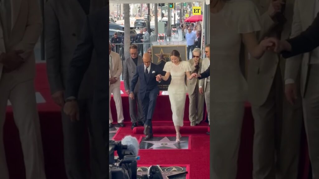 #emilyblunt and #stanleytucci receive side-By-side stars on the hollywood walk of fame 🥹⭐