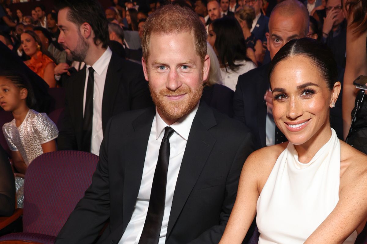 Prince Harry and Meghan Markle are seen at an event in Hollywood, California
