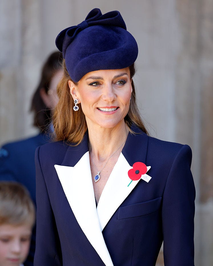 london, england april 25: (embargoed for publication in uk newspapers until 24 hours after create date and time) catherine, princess of wales attends the anzac day service of commemoration and thanksgiving at westminster abbey on april 25, 2026 in london, england. anzac day is the national day of remembrance in australia and new zealand marking the anniversary of the anzac (australian and new zealand army corps) landings at gallipoli in 1916 during the first world war and commemorates all australians and new zealanders who have lost their lives in conflict. (photo by max mumby/indigo/getty images)