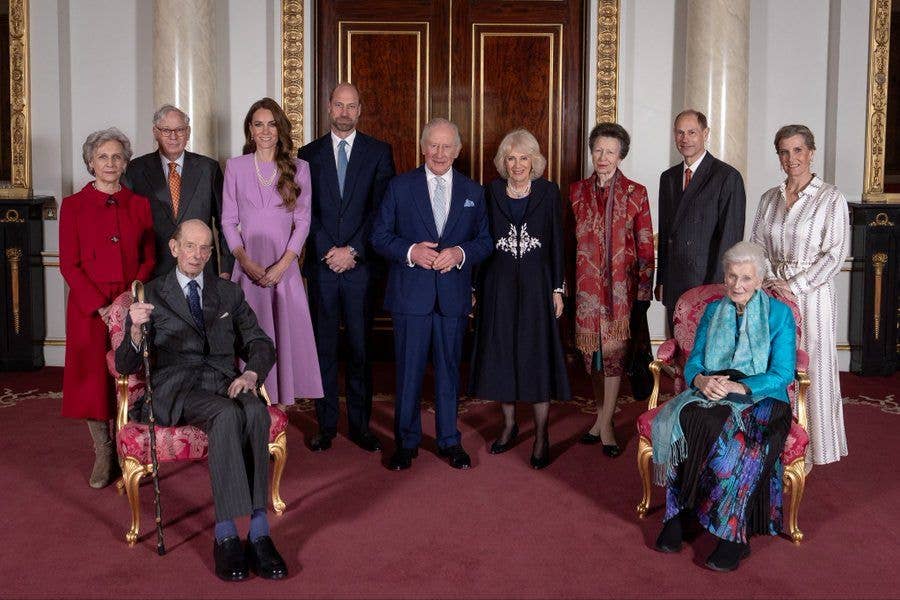 King Charles with all the senior royals inlucidng Kate Middleton and Prince Edward