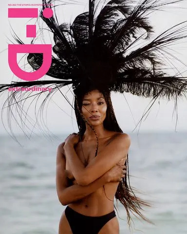 Naomi Campbell posing topless on the cover of i-D's spring issue in February 2021.Credit: Luis Alberto Rodriguez