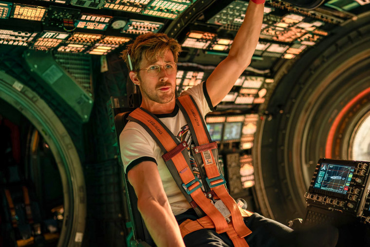 Ryan Gosling inside of a spacecraft cockpit