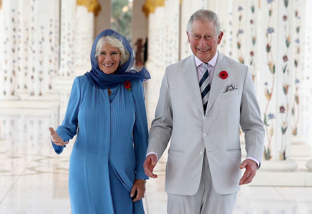 Charles and Camilla visit the Grand Mosque on the first day of a Royal tour of the United Arab Emirates in 2016.