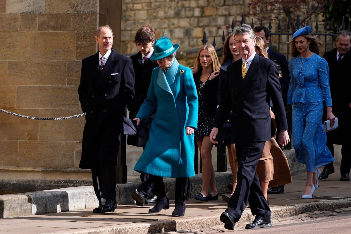 The Duke of Edinburgh and the Princess Royal with Vice Admiral Sir Tim Laurence (Aaron Chown/PA Wire)