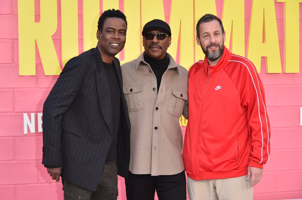 Chris Rock Eddie Murphy and Adam Sandler arrive at the premiere of Roommates on April 13, at the Egyptian Theatre in Los Angeles. Photo: AP
