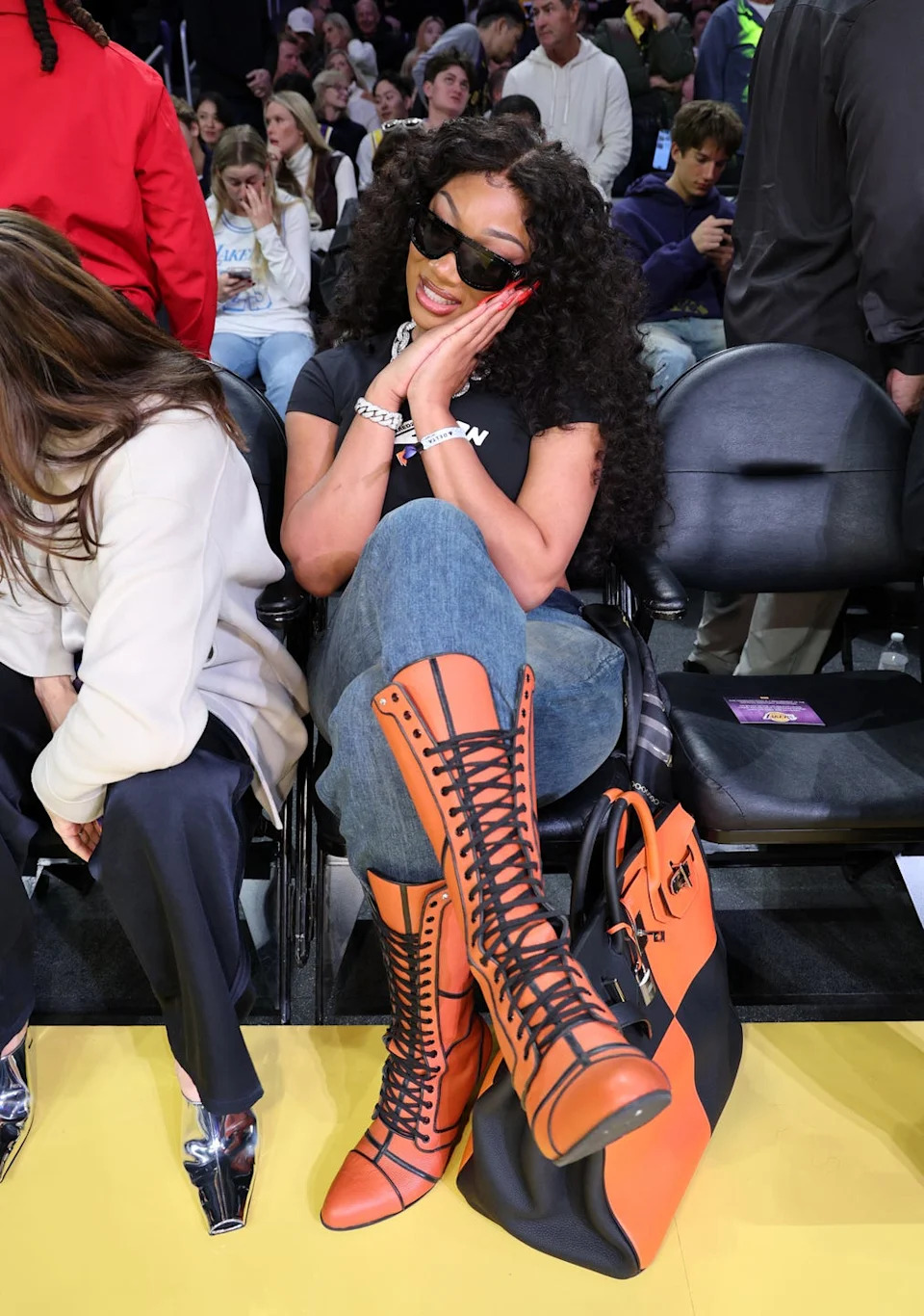 Celebrities At The Los Angeles Lakers Game