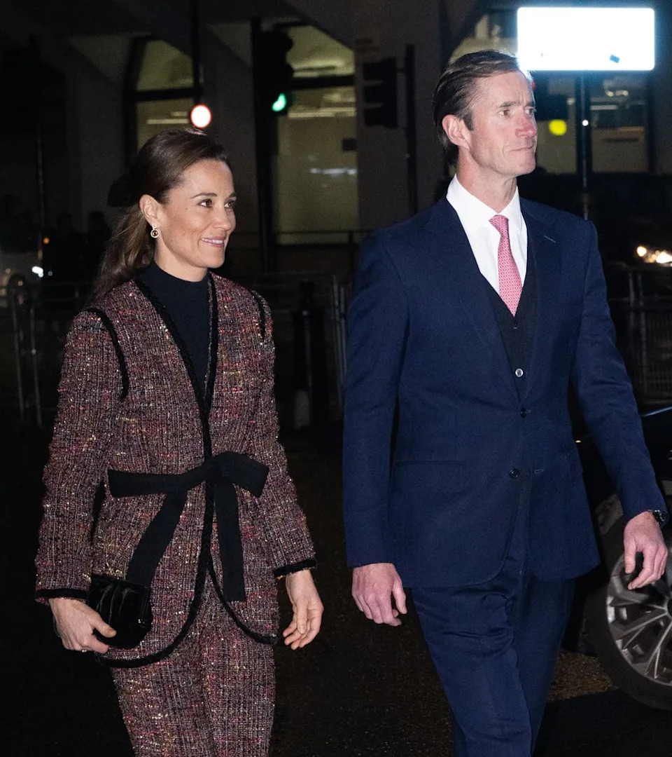 Pippa Middleton and James Matthews attend The "Together At Christmas" Carol Service at Westminster Abbey on December 08, 2023 in London, England.