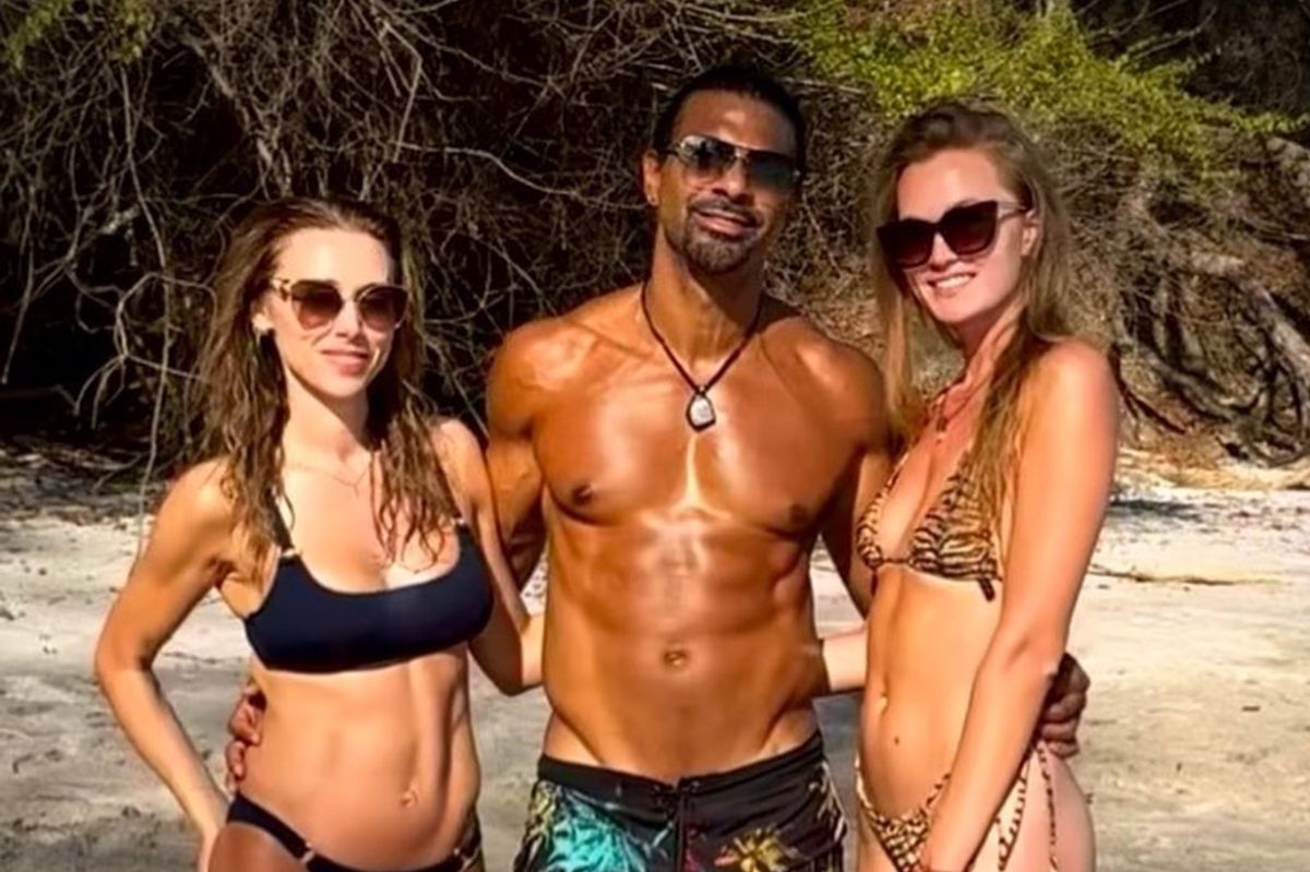 David Haye with Una Healy and Sian in 2023