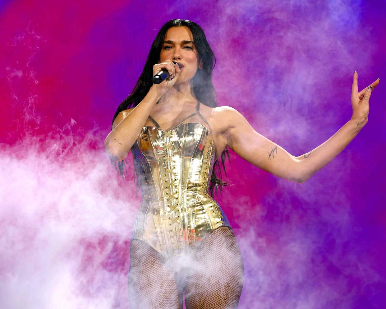 Dua Lipa credits Pilates for being her main source of strength training.Credit: Arturo Holmes / Staff / Getty Images