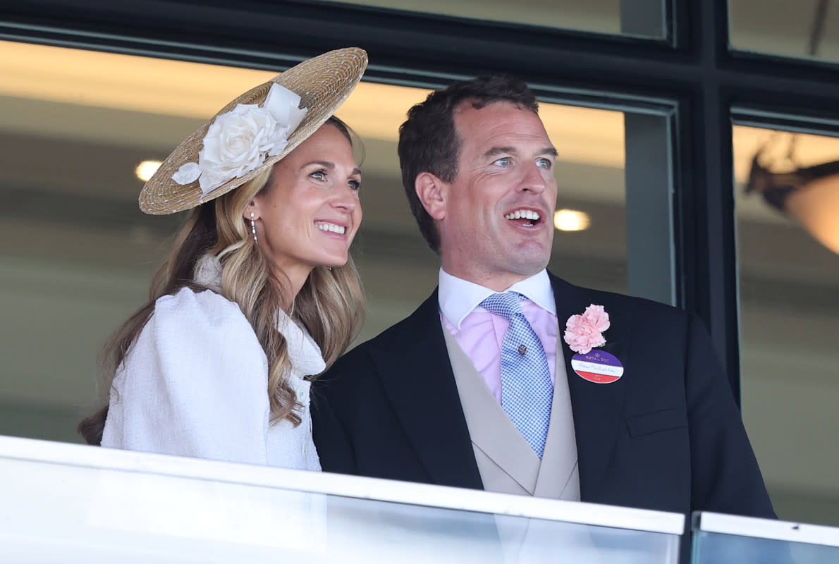 ASCOT, ENGLAND - JUNE 17: Harriet Sperling and Peter Phillips smile as they attend day one of Royal Ascot at Ascot Racecourse on June 17, 2025 in Ascot, England. (Photo by Chris Jackson/Getty Images)Chris Jackson/Getty Images