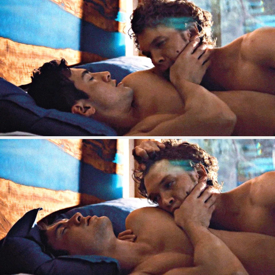 Hudson Williams and Connor Storrie in "Heated Rivalry"