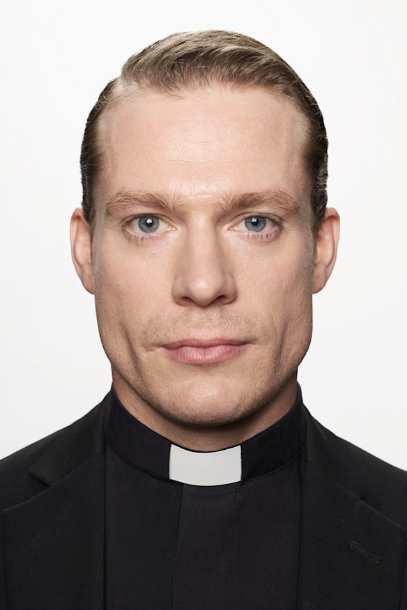 Father figure: Sam Reid as vampire fans have never seen him before. 