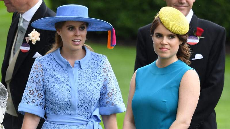 Princess Beatrice and Princess Eugenie attend the first day of Royal Ascot in 2019. By: James Whatling/MEGA