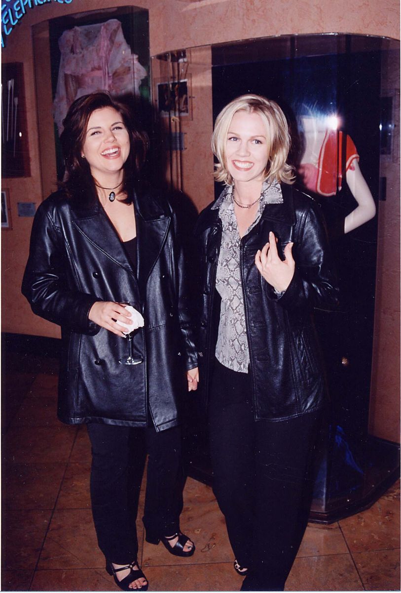 Tiffani-Amber Thiessen and Jennie Garth during Beverly Hills 90210 200th episode party.
