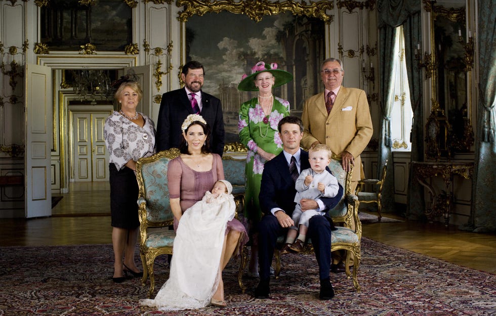 Danish Crown Princess Mary (sitting, L)