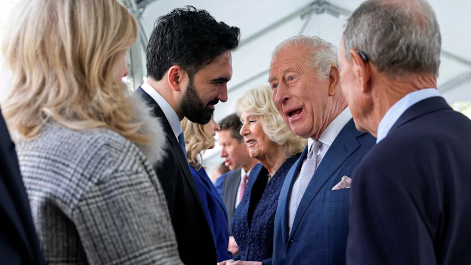 New York City Mayor Zohran Mamdani greets the King.