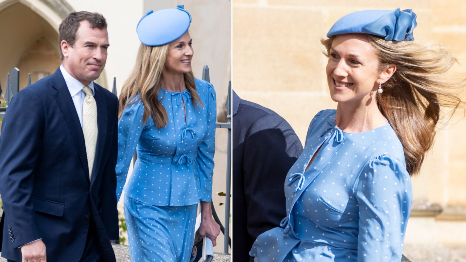 Peter Phillips and Harriet Sperling attend the 2026 Easter Matins Service at St George's Chapel on April 5, 2026 in Windsor, England