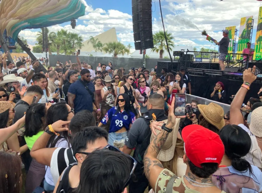 Becky G in the crowd at Coachella 2026.