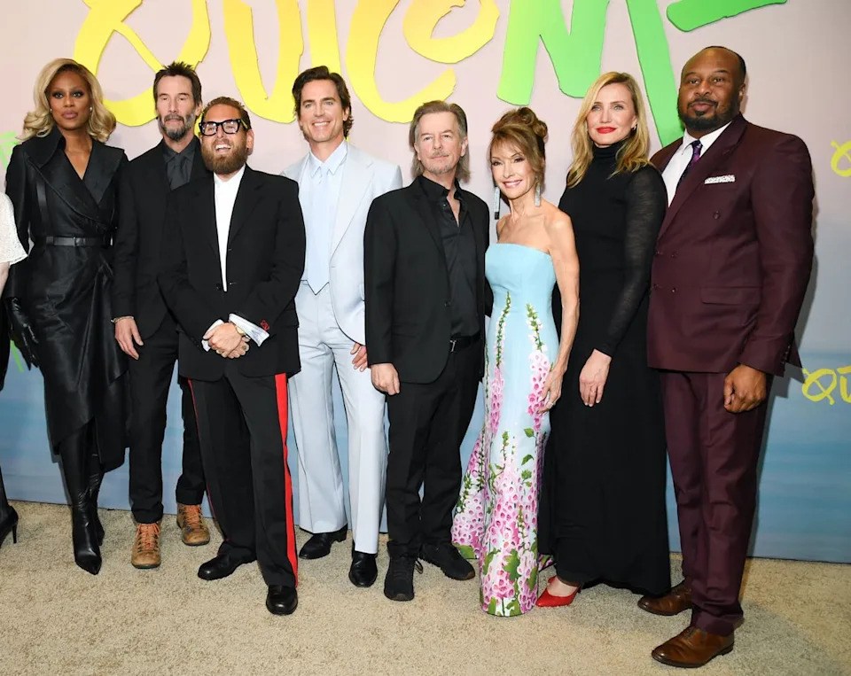 Laverne Cox, Keanu Reeves, Jonah Hill, Matt Bomer, David Spade, Susan Lucci, Cameron Diaz and Roy Wood Jr. at the 'Outcome' premiere on April 6, 2026Credit: Kristina Bumphrey/Variety via Getty