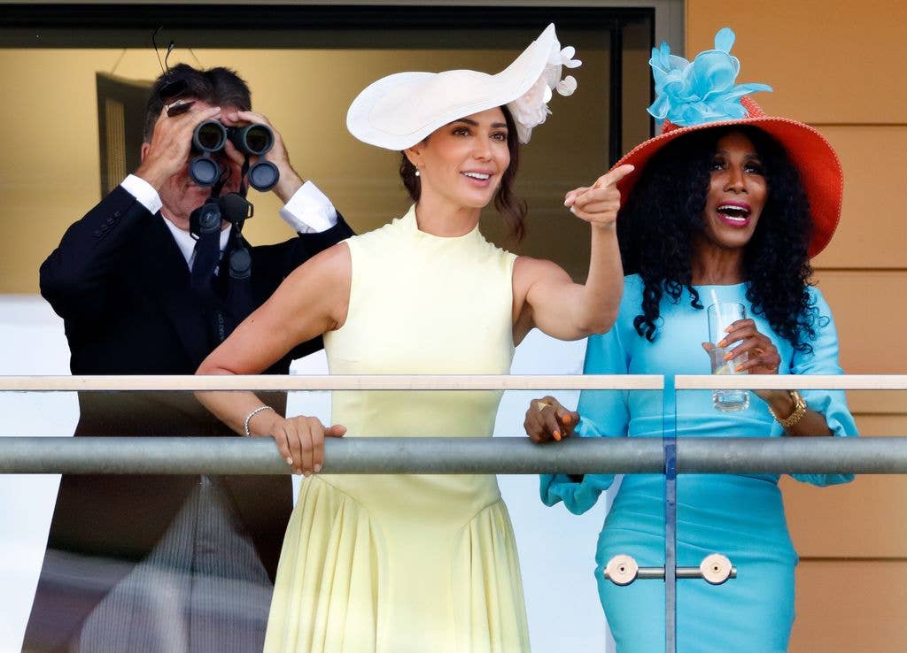 Simon Cowell, Lauren Silverman and Sinitta at Royal Ascot in 2021