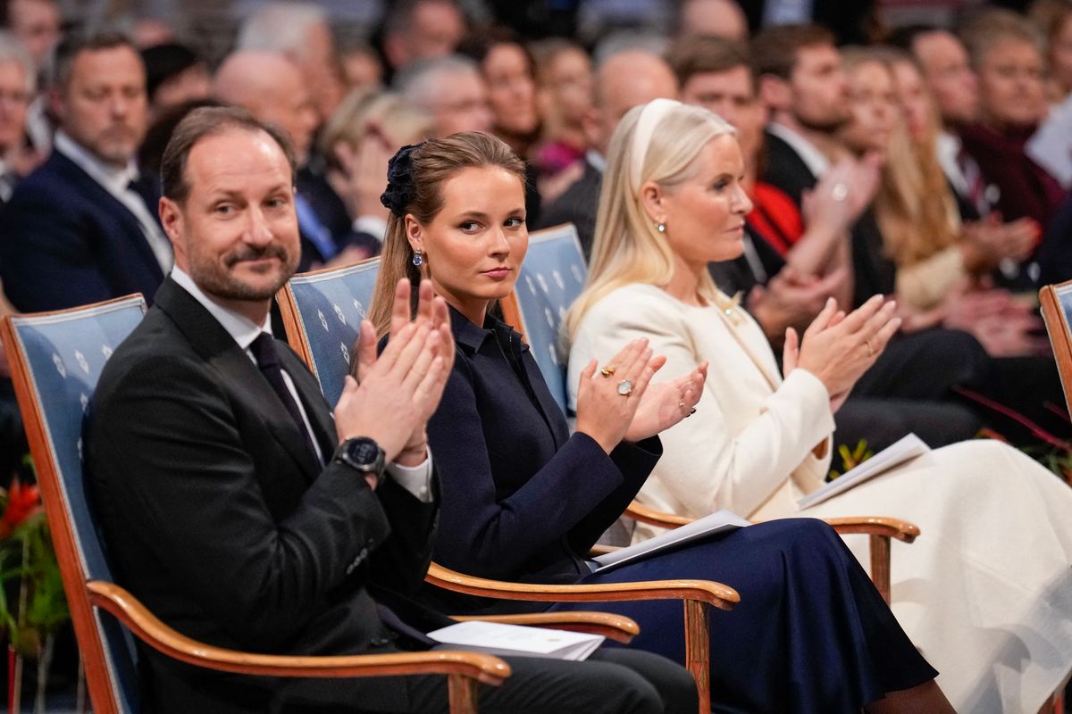 Norway's Crown Prince Haakon, Crown Princess Mette-Marit and Princess Ingrid Alexandra (C) 