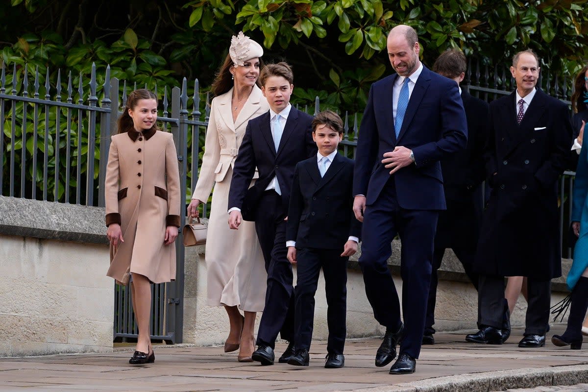 The Prince and Princess of Wales arriving at the ceremony with their children (Aaron Chown/PA Wire)