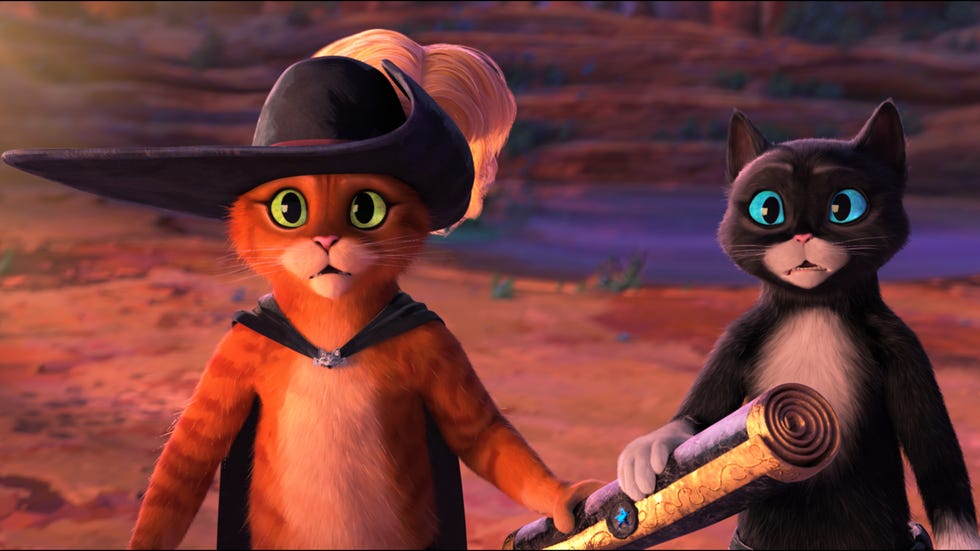 antonio banderas, salma hayek, puss in boots the last wish