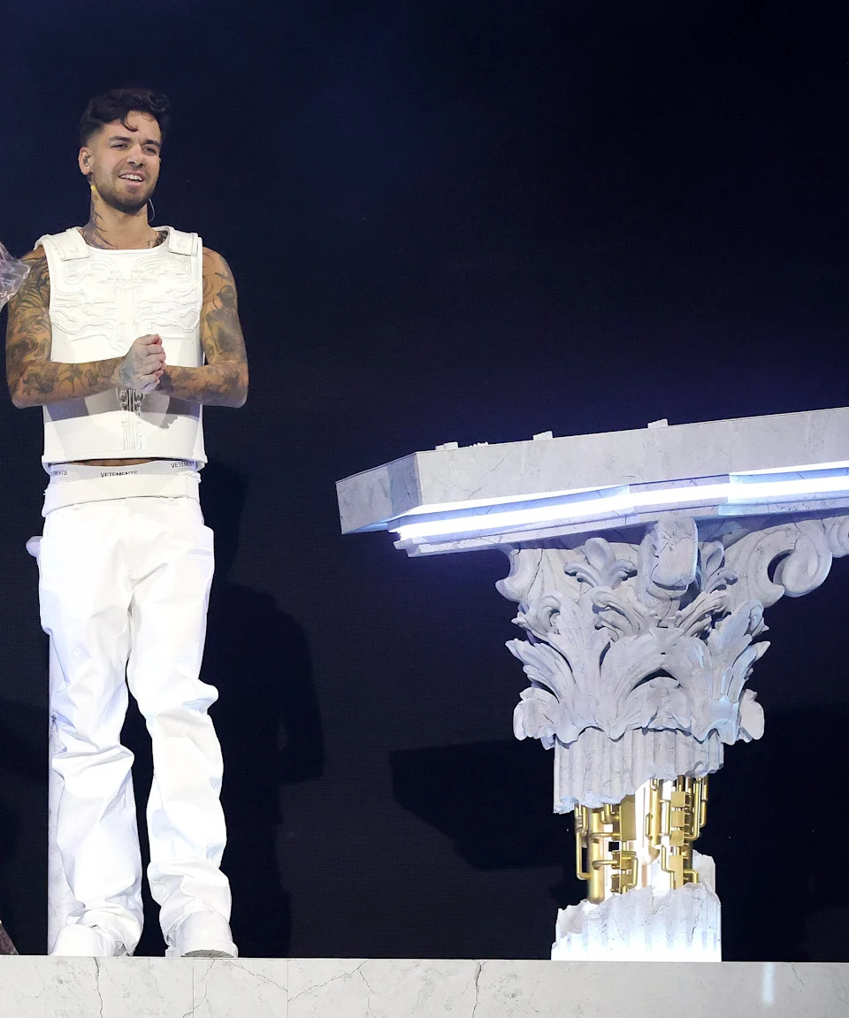 Anyma in a casual outfit onstage at Coachella