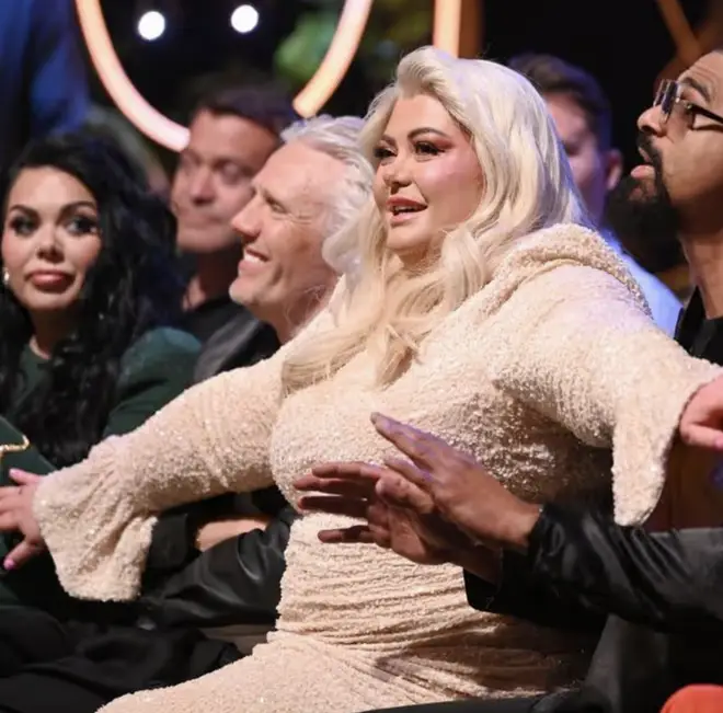 Gemma Collins was sat between David Haye and Jimmy Bullard during the live final