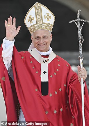 They are related through a distant maternal relative born in the 1590s, while Pope Leo XIV (pictured) is also related to Angelina Jolie, Hillary Clinton, Justin Bieber and Justin Trudeau