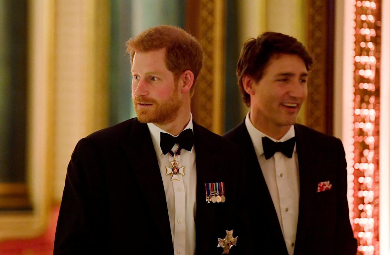 Prince Harry and Justin Trudeau on April 19, 2018Credit: Getty