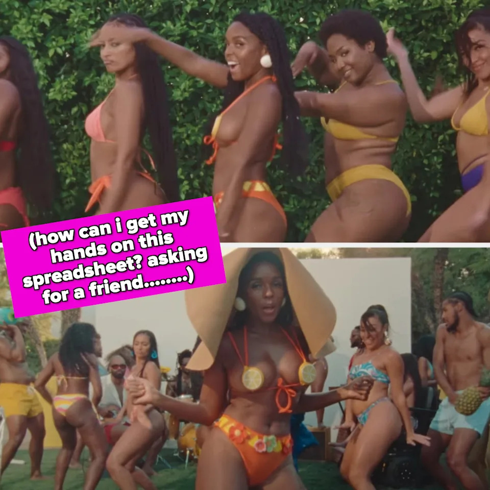 Janelle Monáe in her "Waterslide" music video