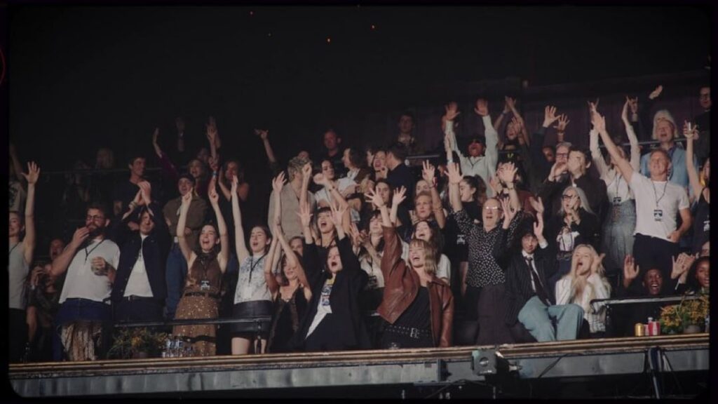Taylor Swift, Olivia Rodrigo, Margot Robbie, Tate McRae, Jake Shane, Dakota Johnson, Cara Delevingne, Stella McCartney, Role Model, Rachel Sennott, Towa Bird, Reneé Rapp, John Mayer, J.J. Abrams at Paul McCartney’s concert.