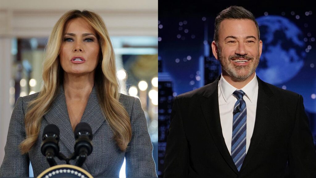 Melania Calls for Kimmel Cancellation After “Expectant Widow” Joke, Tells ABC to “Take a Stand”