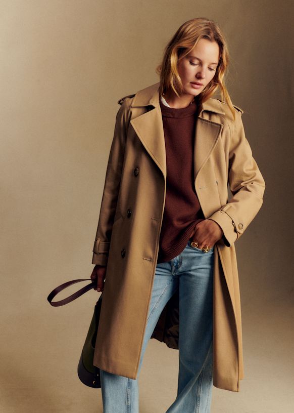 Scott Trench Coat - Camel - Organic Cotton - S&eacute;zane