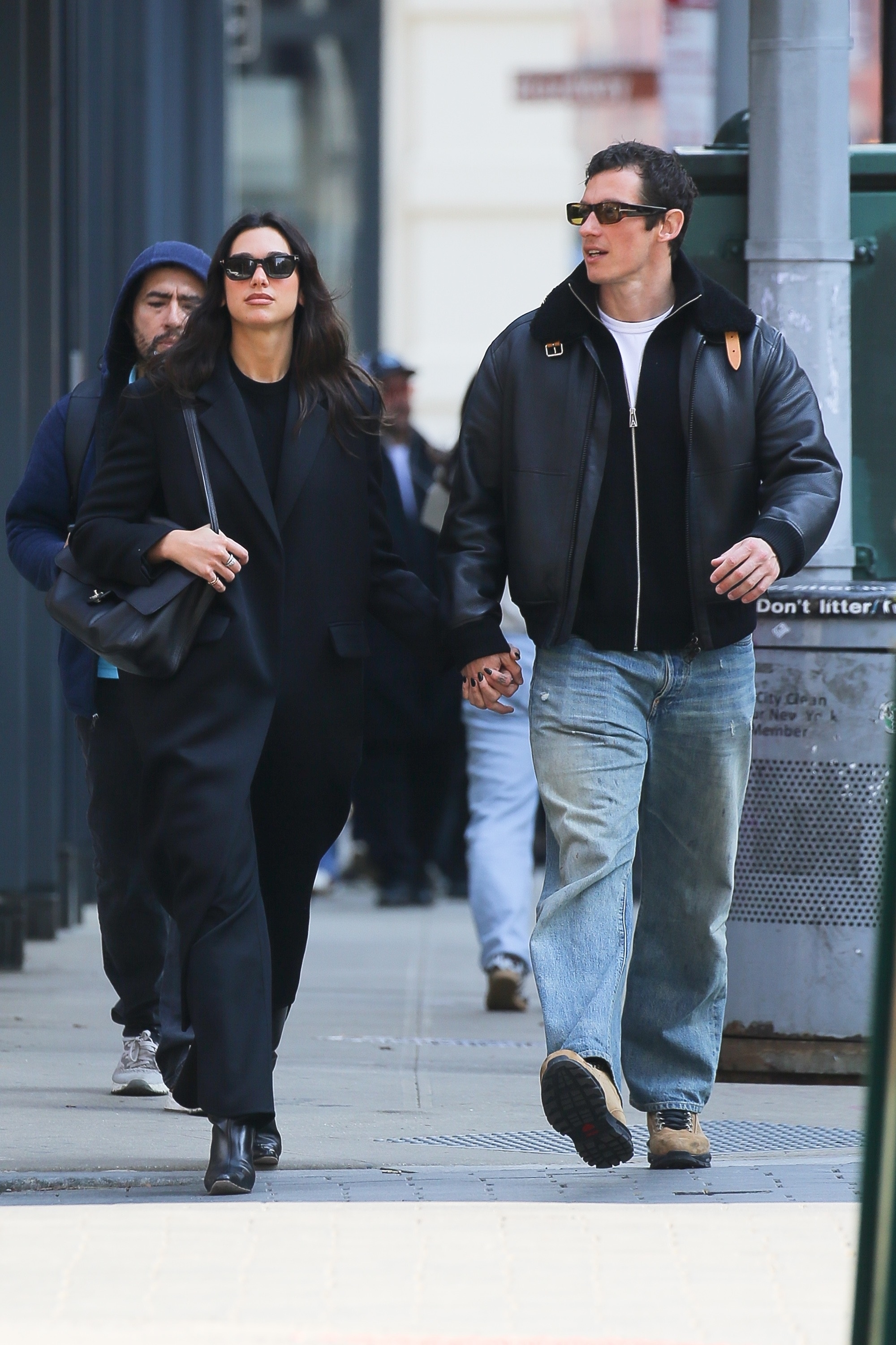 Dua Lipa on a date with Callum turner carrying a chanel flap bag