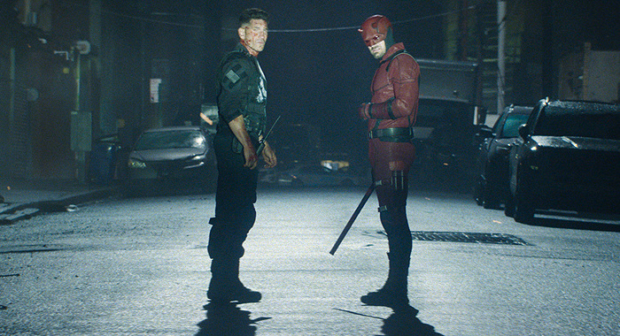 Jon Bernthal and Charlie Cox in Daredevil: Born Again: Season 1 (2025)