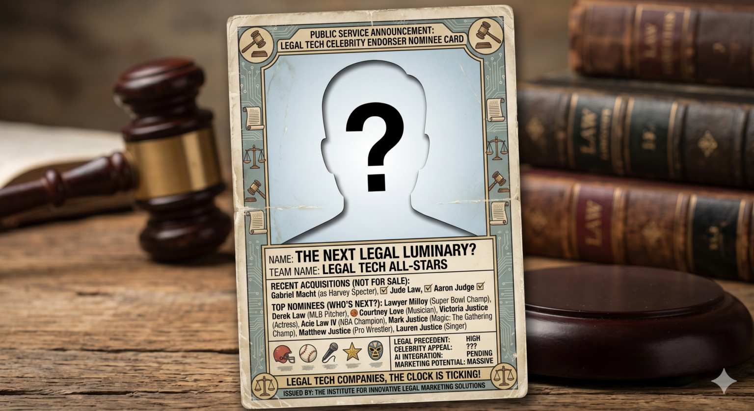 A Public Service Announcement: Legal Tech Companies, Here Are Your Celebrity Endorsers