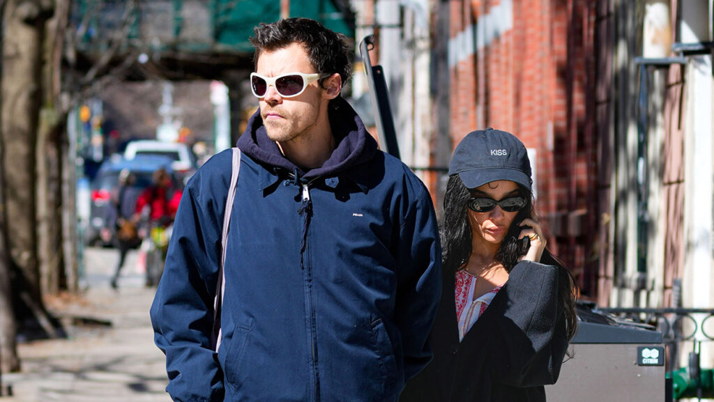 Harry Styles and Zoe Kravitz are seen on March 09, 2026 in New York City.