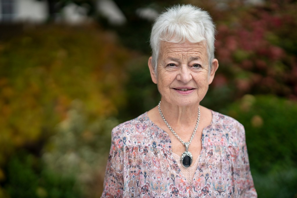 Jacqueline Wilson in a floral top