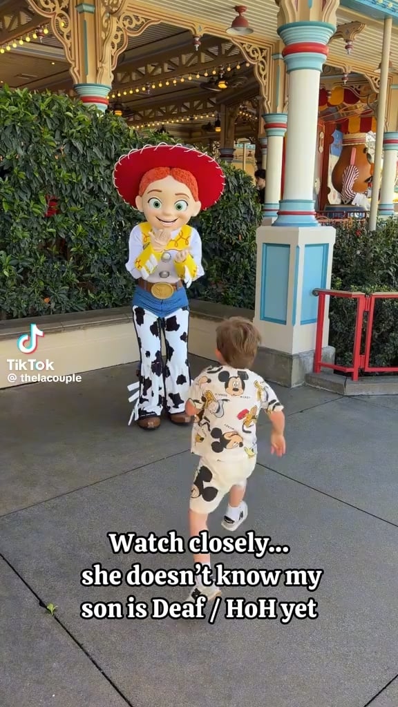 Boy Who Was Born Deaf Talks to Jessie from Toy Story at Disneyland