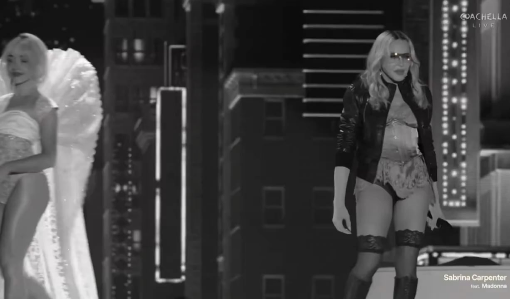 Sabrina Carpenter and Madonna perform "Vogue" at Coachella Weekend 2