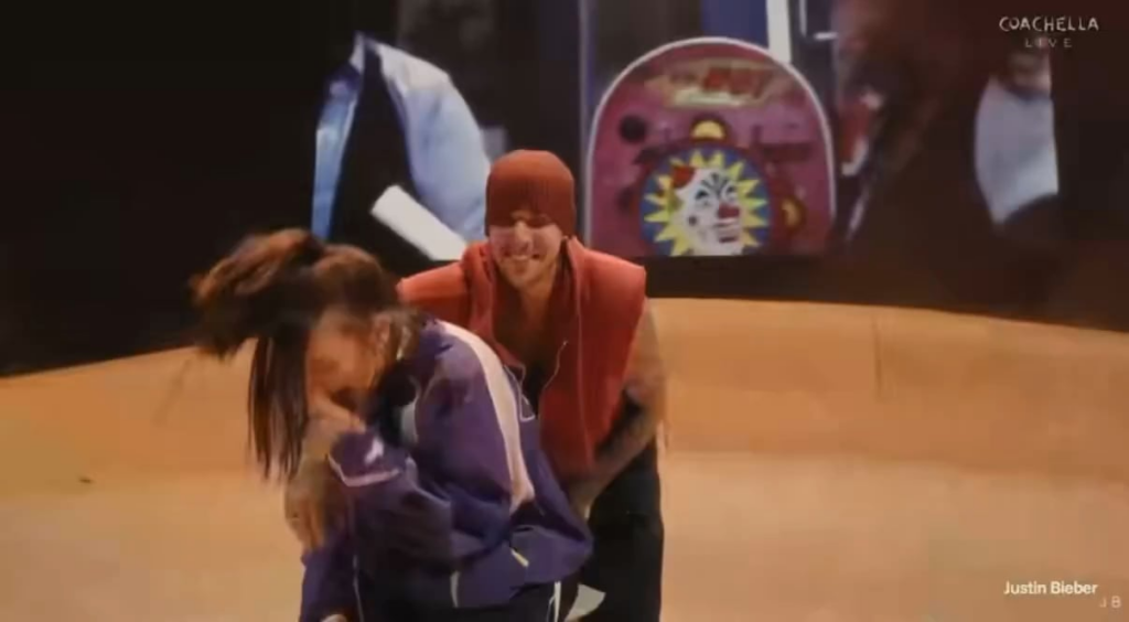 Justin Bieber brings out Billie Eilish for “One Less Lonely Girl.”