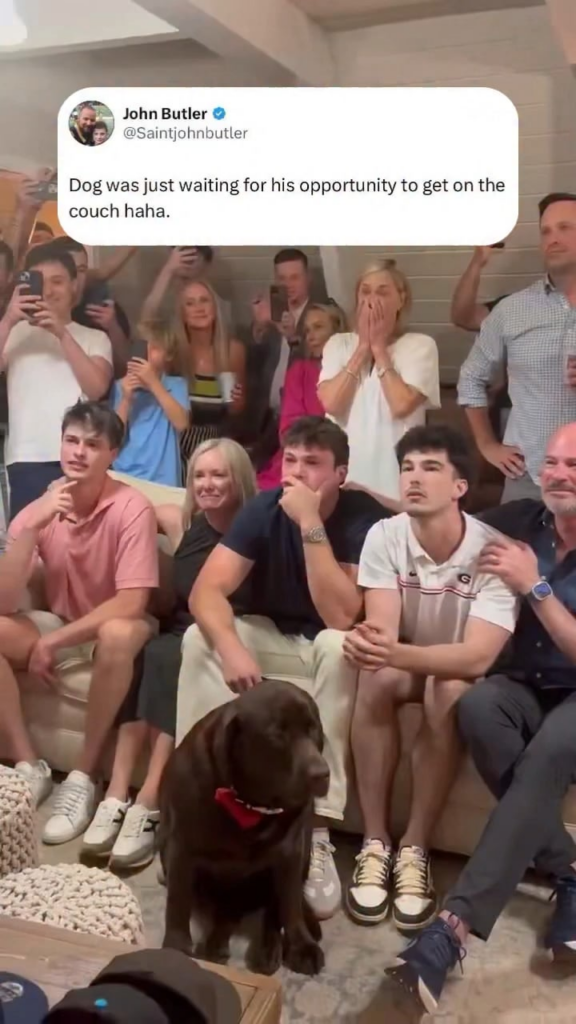 Oscar Delp’s dog goes viral for stealing his spot on the couch after Delp was drafted by Saints during NFL Draft