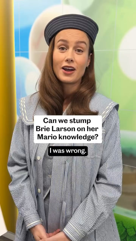 Brie Larson demonstrates her Mario knowledge