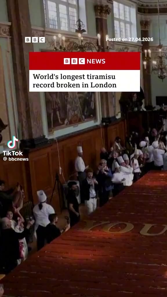 World's longest tiramisu record broken in London measuring 440.6 m (1,445ft): As per Guinness World Record rules, the record-breaking tiramisu was made and assembled live on site, and used about 150,000 ladyfinger biscuits and 20,000 eggs.