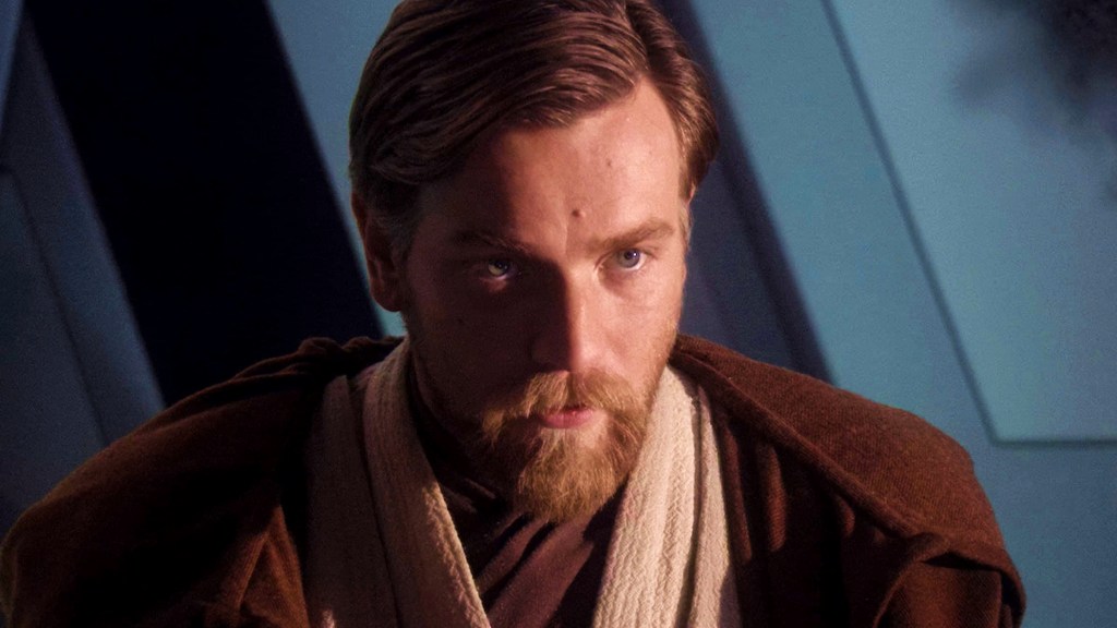Obi-Wan Kenobi looking concerned in Revenge of the Sith.