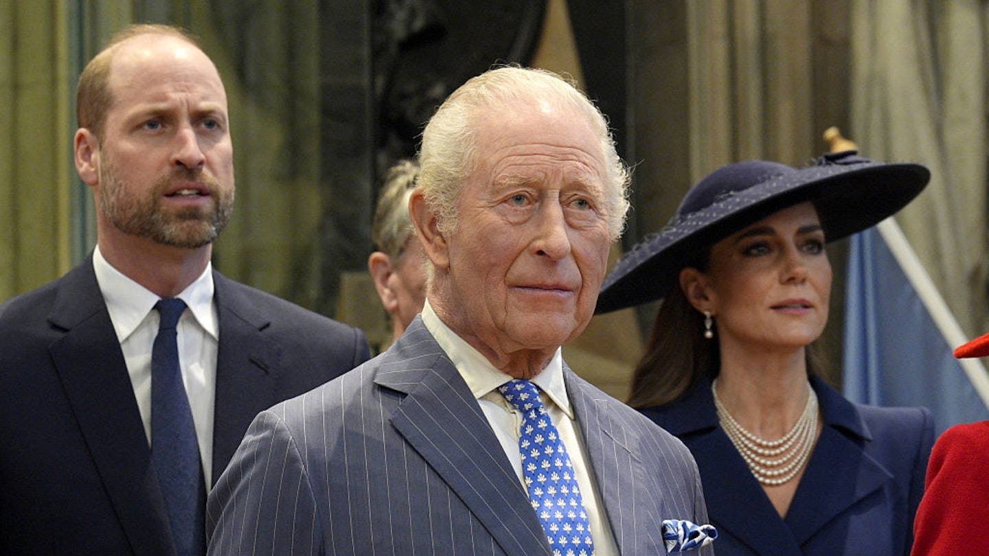 Catherine, Princess of Wales, Prince William, Prince of Wales and King Charles III during the 2026 Commonwealth Day Service at Westminster Abbey