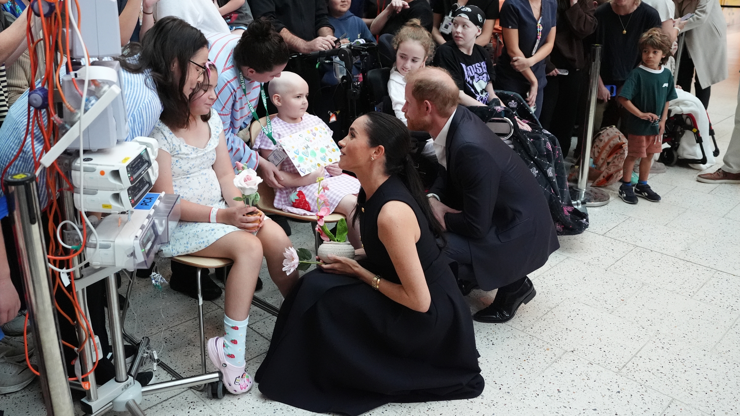 Meghan, Duchess of Sussex and Prince Harry, Duke of Sussex visit the Royal Children's Hospital in Australia on April 14, 2026