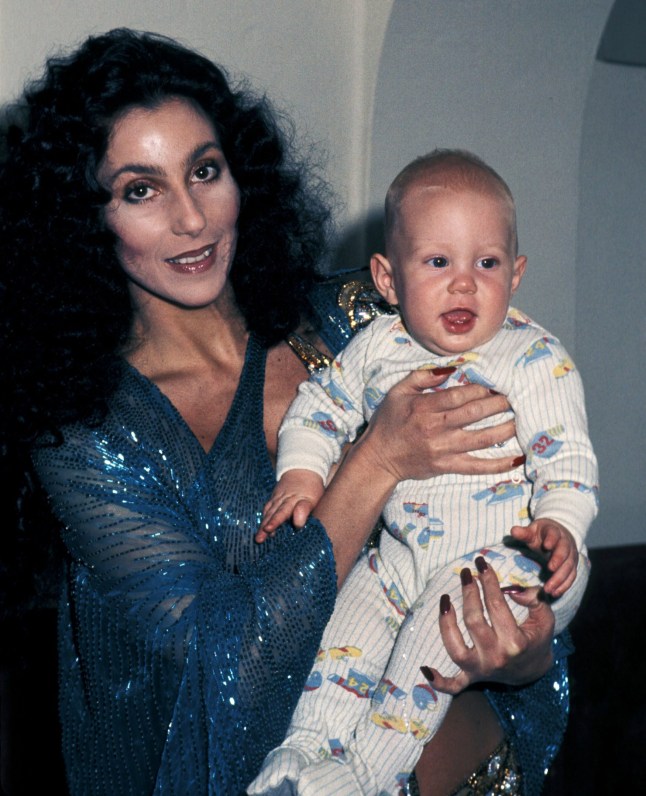 Cher and Elijah Blue Allman during Filmex '77 at Century Plaza in Los Angeles, California, United States. (Photo by Ron Galella/Ron Galella Collection via Getty Images)